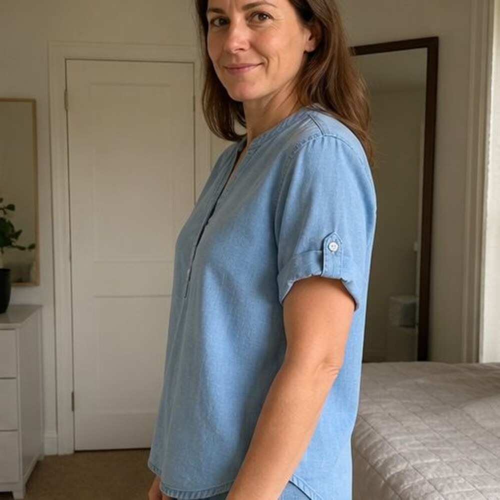 Sand Button Blouse - Picture 3 of 6